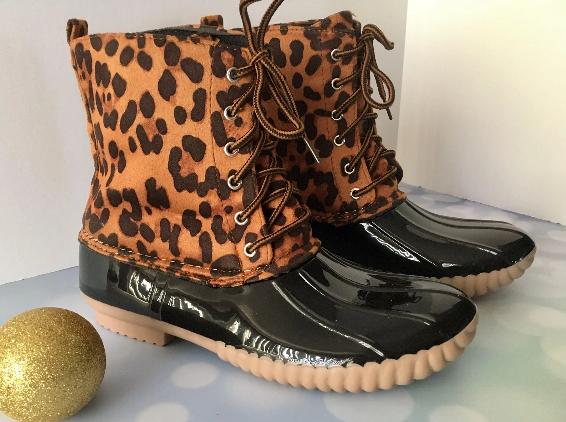 Women’s Duck Boots, Size 10 Brown - Image 2