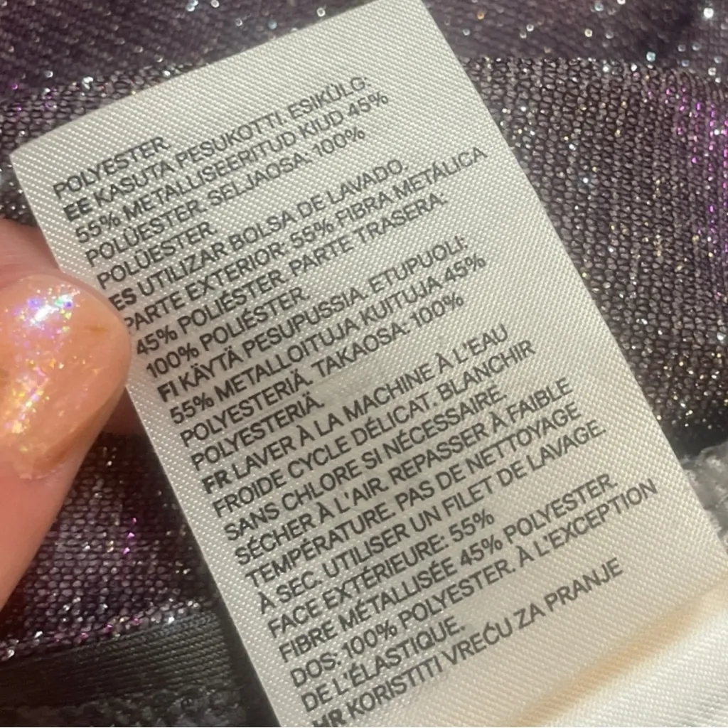 NWOT H&M Divided Purple/Gray Glitter Cut Out Midi Dress - Image 11