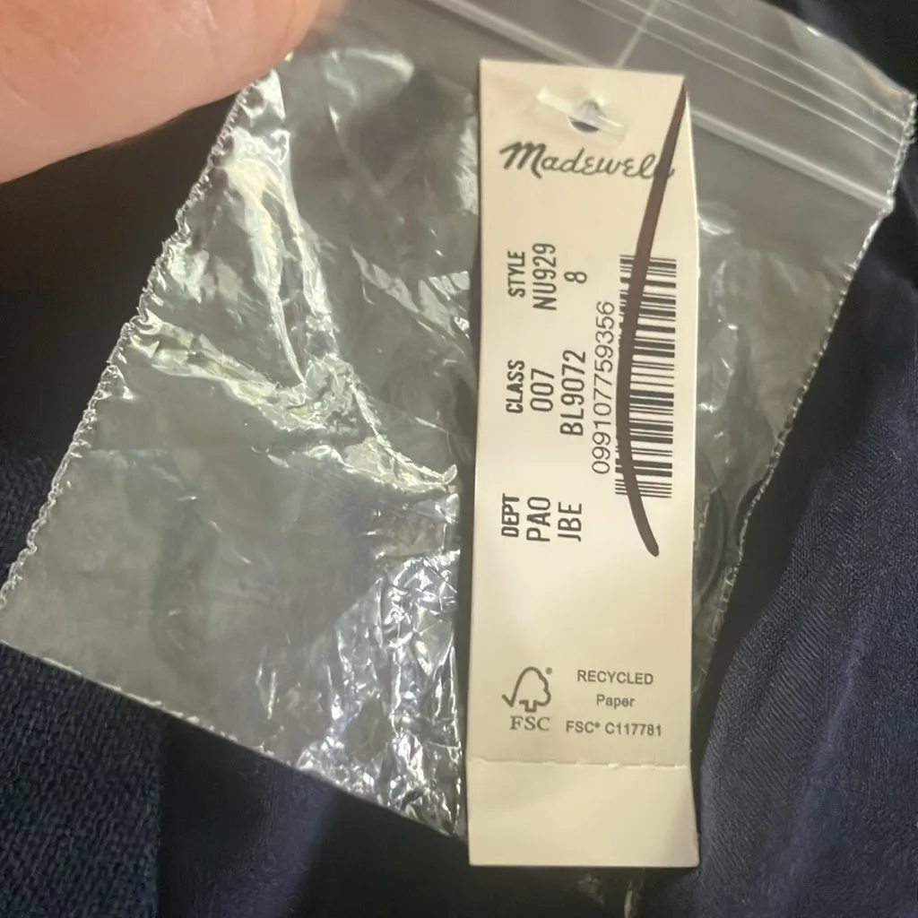 Madewell Womens Blue Linen Scoopneck Cutaway Vest - Image 8