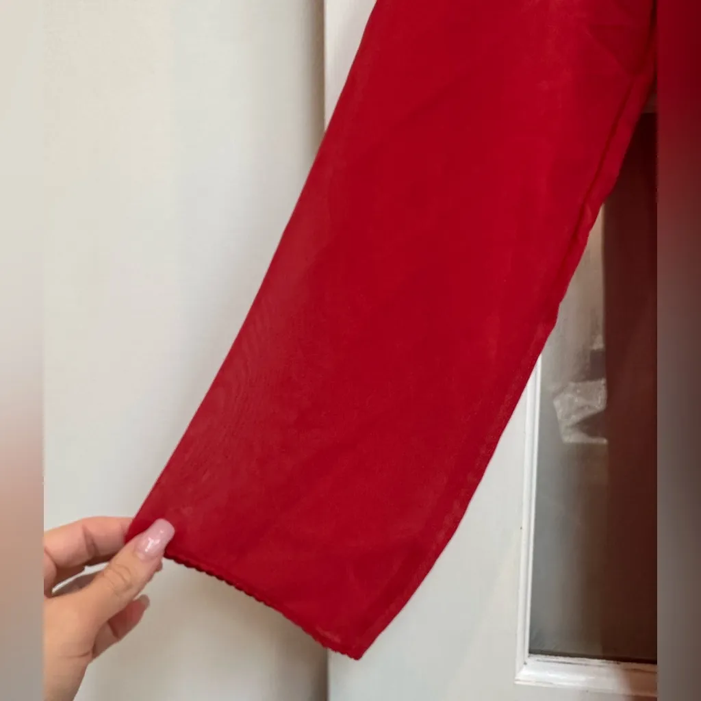 Vintage Victorias Secret VS Y2K Red Sheer Lingerie Kimono Intimates Size XS - Image 6