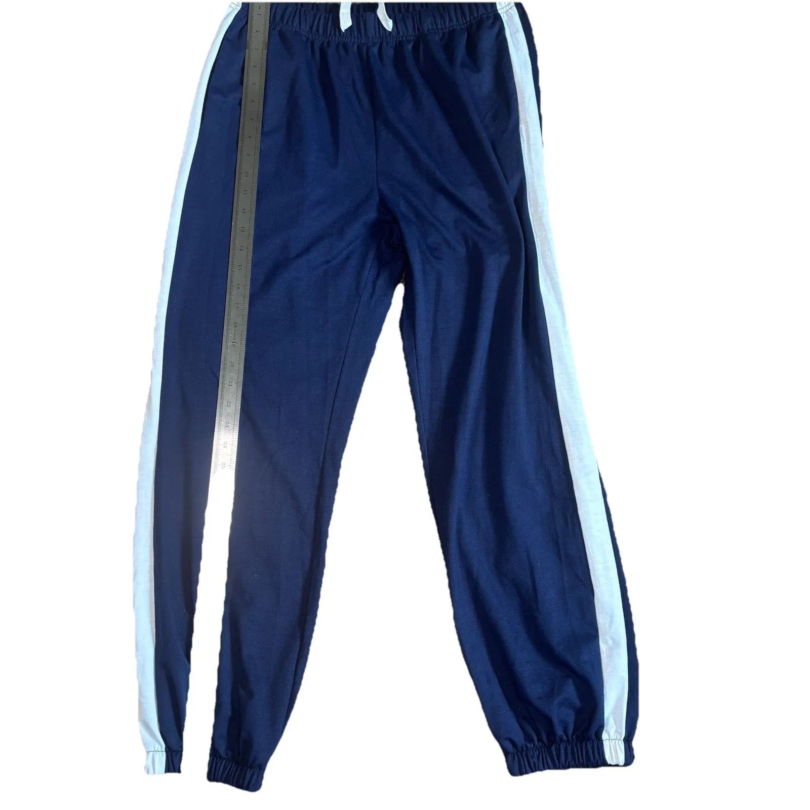 RUBZOOF Navy Lounge Set Sweatpants Crewneck Sweater Women’s L Cozy Soft Elastic Blue Size L - Image 15