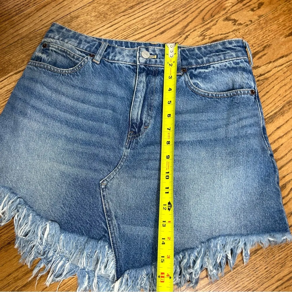 We The Free | Bailey Mini Raw Hem Mountain Blue Denim Skirt Size 28 - Image 8