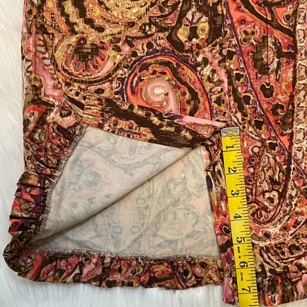 Sunny Leigh Pencil Skirt with Ruffle Hem Abstract Geo Print Multicolored Size 4 - Image 6