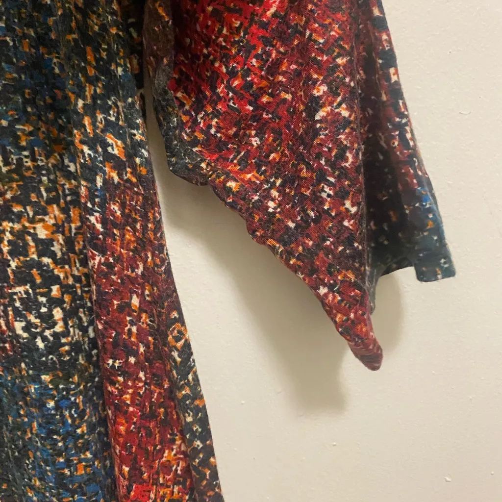 Premise Womens Long Sleeve Top Shirt Blouse S 34” Cowl Neck Multicolor Print - Image 4