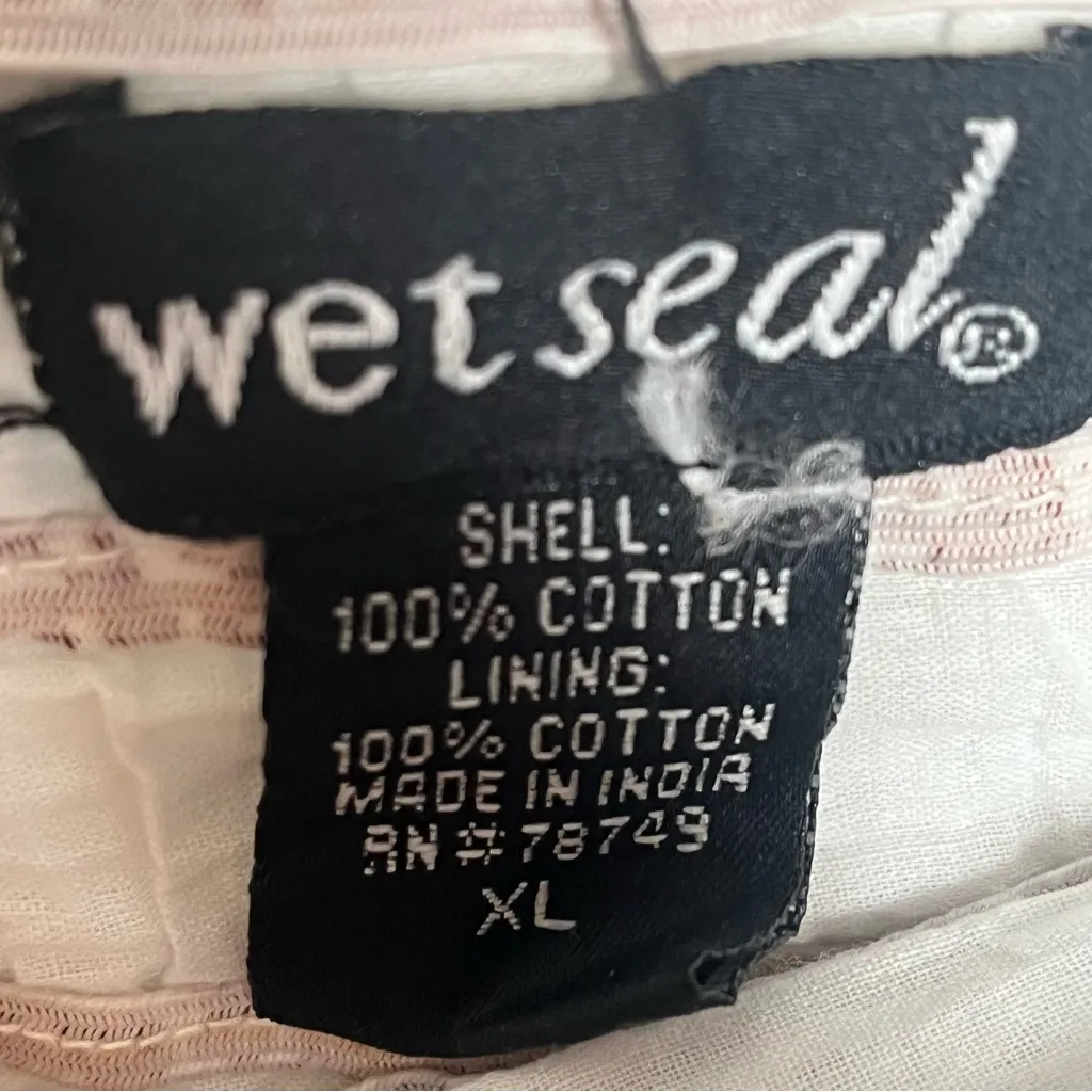 Y2K Wet Seal Maxi Skirt Sz XL Ruffles Tie Dye Stripes White Blue Prairie Skirt - Image 6