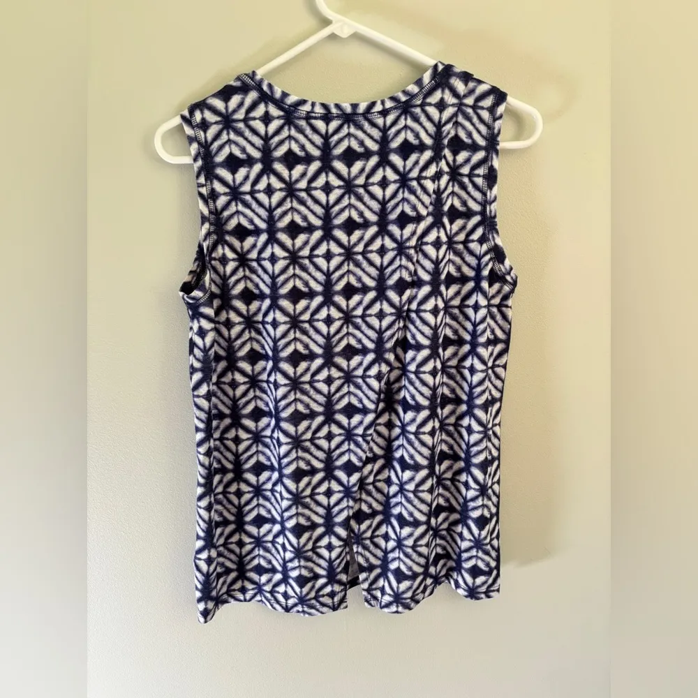 Athleta Breezy Bella Tank Top Womens M Blue Sleeveless Crew Neck Split Back - Image 6