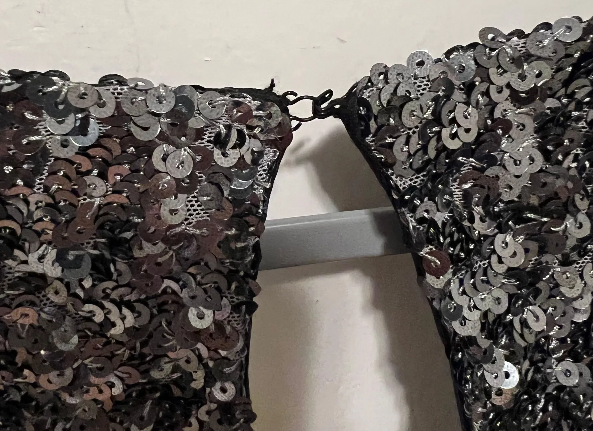 Anthropologie O.P.T. Silver Grey Sequin Deep V Neck Mini Party Clubbing Dress Size Small NWT - Image 5