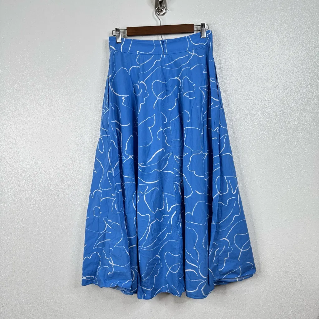 Madewell Signature Poplin Maxi Skirt in Linear Bloom Size 4 - Image 3