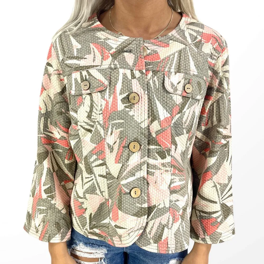 Ruby Rd  Tropical Jungle Print Blazer Jacket Size 6 - Image 8