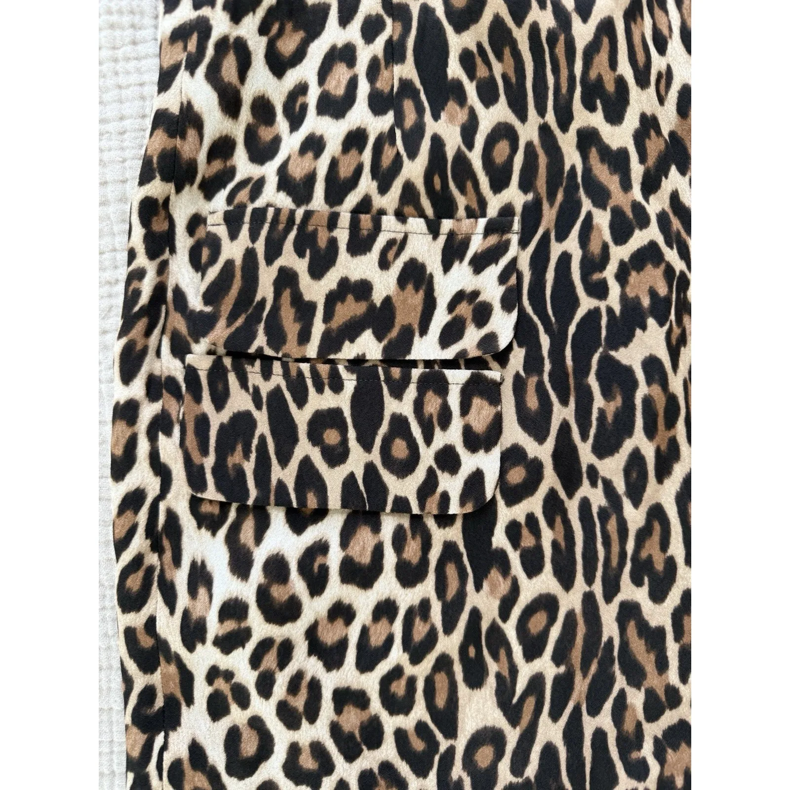 NWT The Kooples Leopard Print Sateen Mini Skirt Sz 1 Small Brown Faux Wrap $198 - Image 4