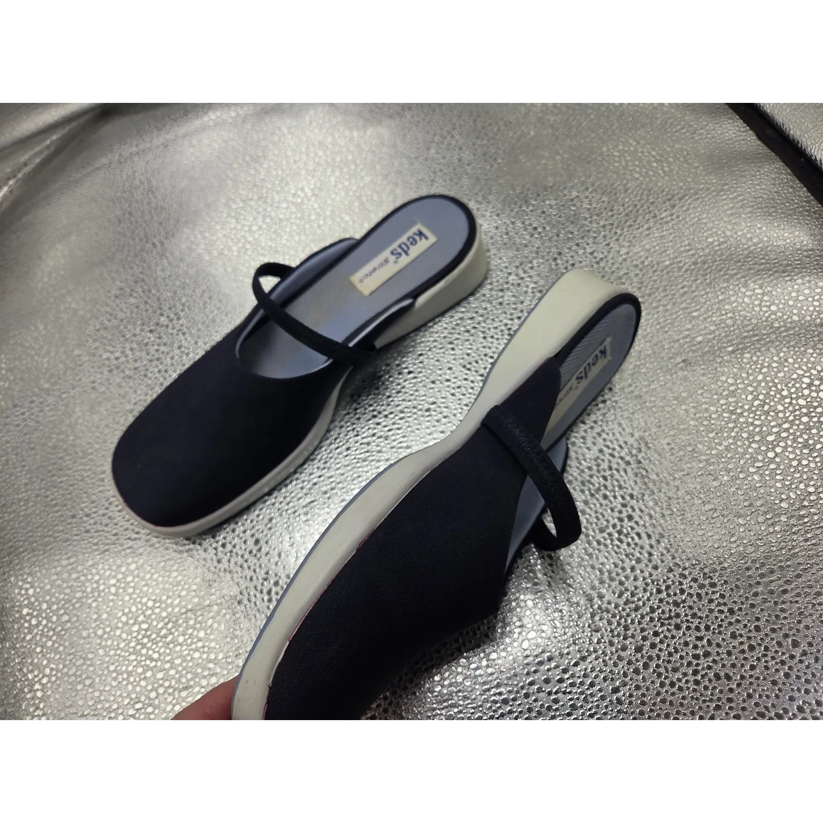 Keds Navy Blue Stretch Slip on Mules Shoes Comfort Women's Size 7.5 - Image 3