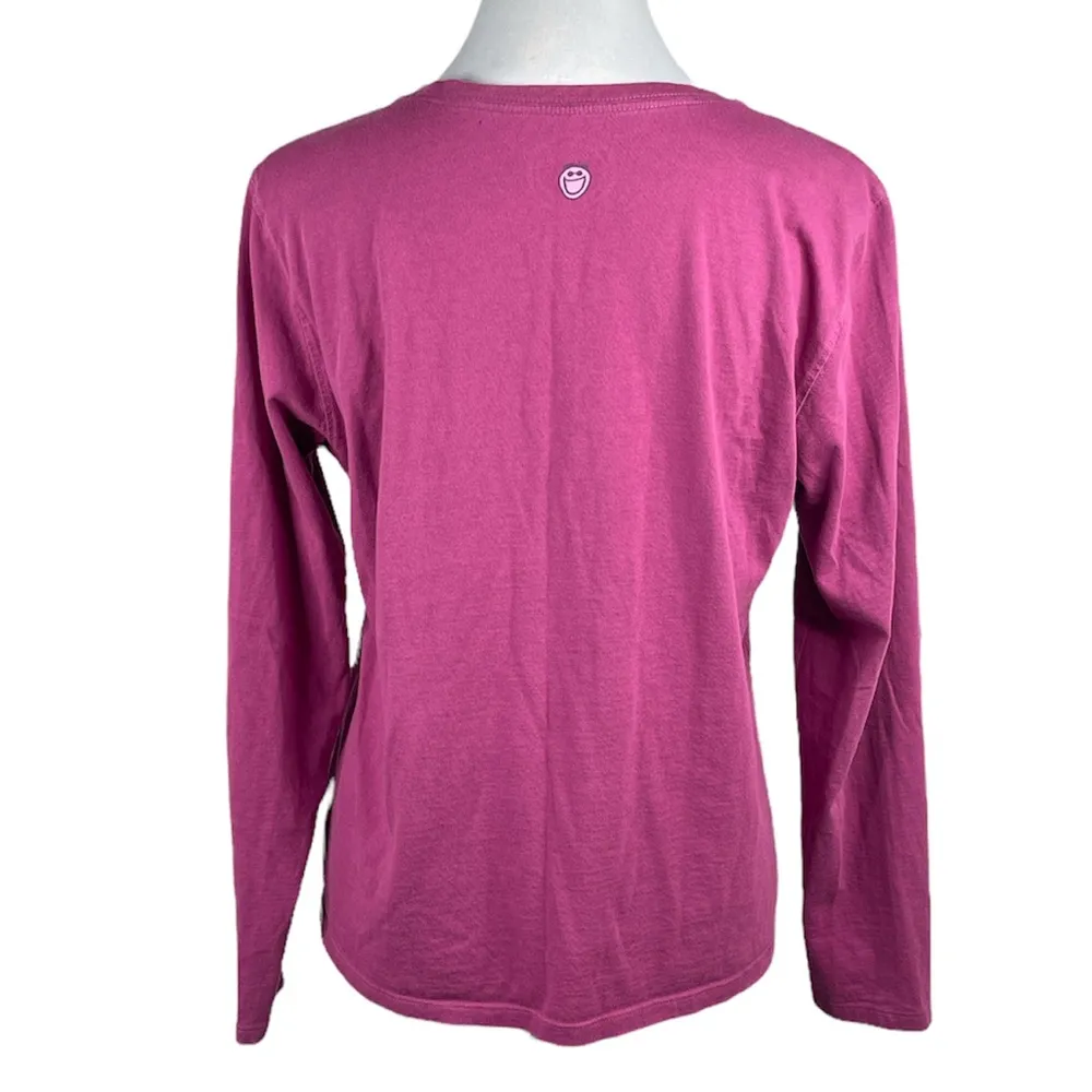 Life is Good Christmas Lights Heart Long Sleeve Shirt Purple Size Medium - Image 2