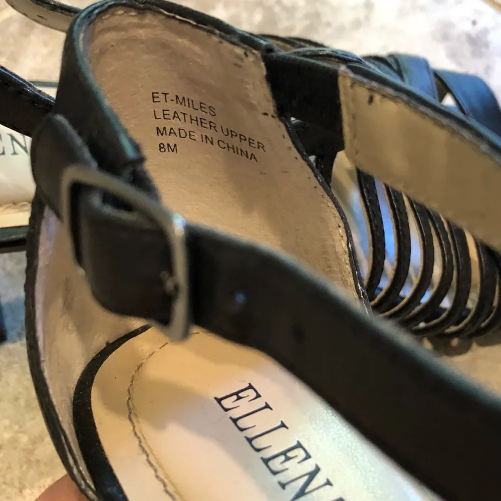 Ellen Tracy  Miles leather open toe heels s… - Image 10