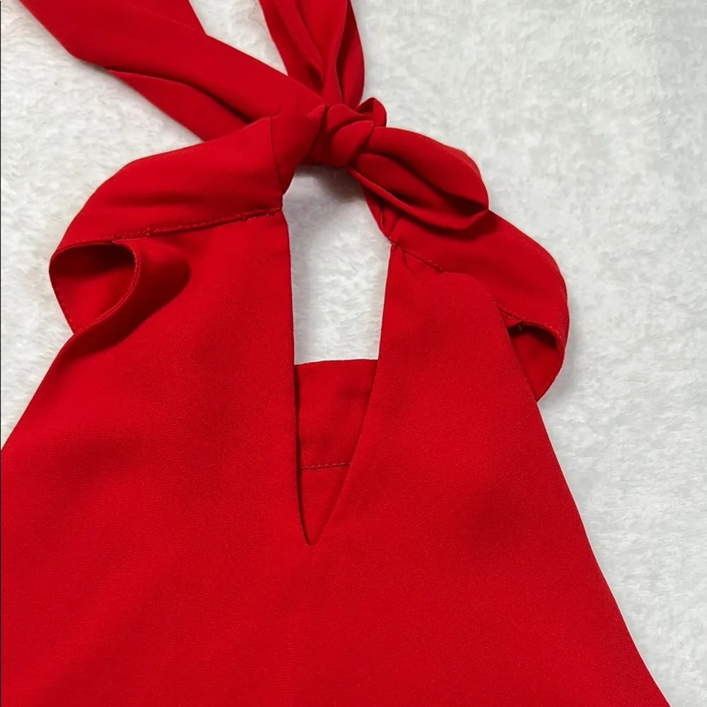 Zara Red Ruffle Sleeveless Halter top - Image 9