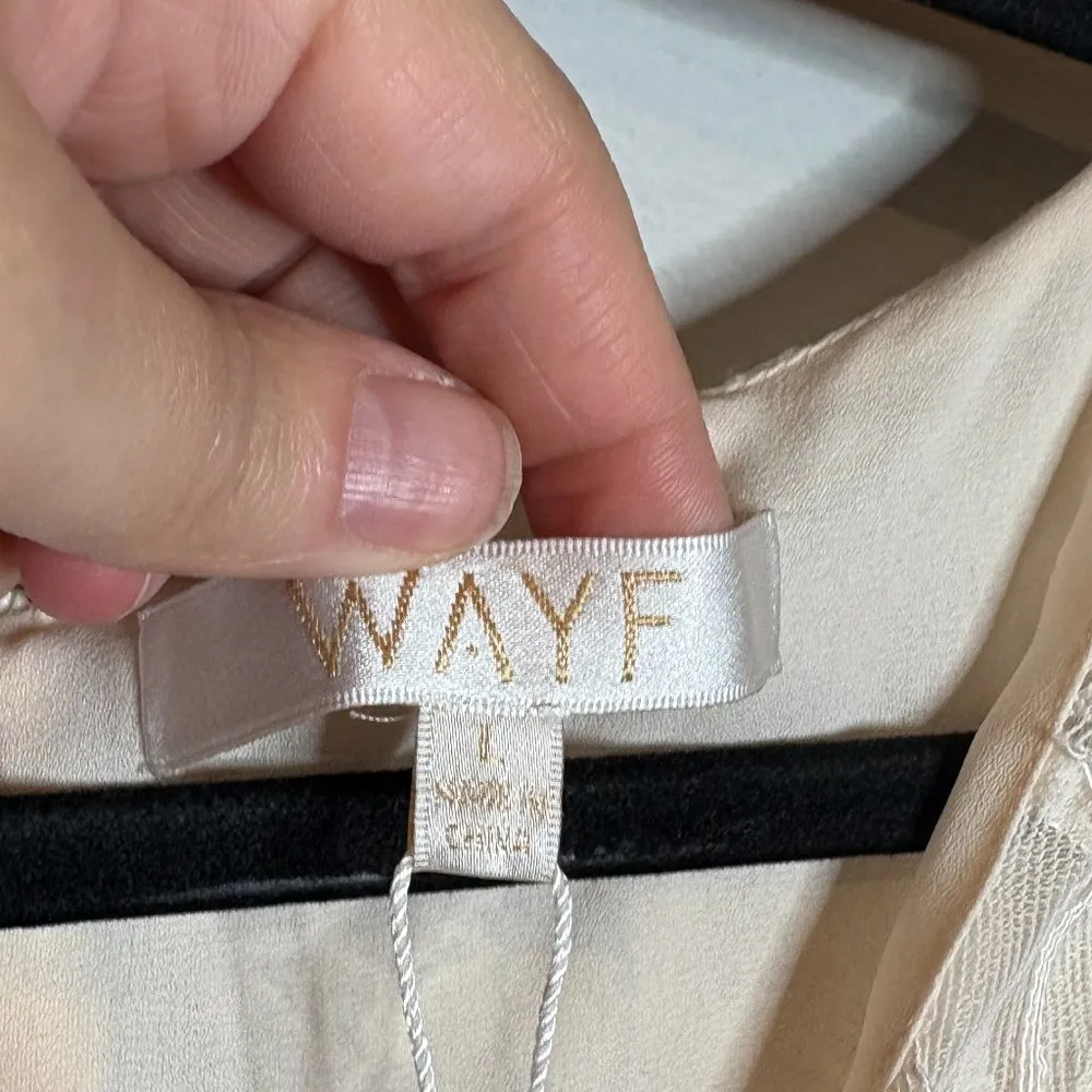 WAYF Prato Illusion Lace Tie Front Dress - Image 5