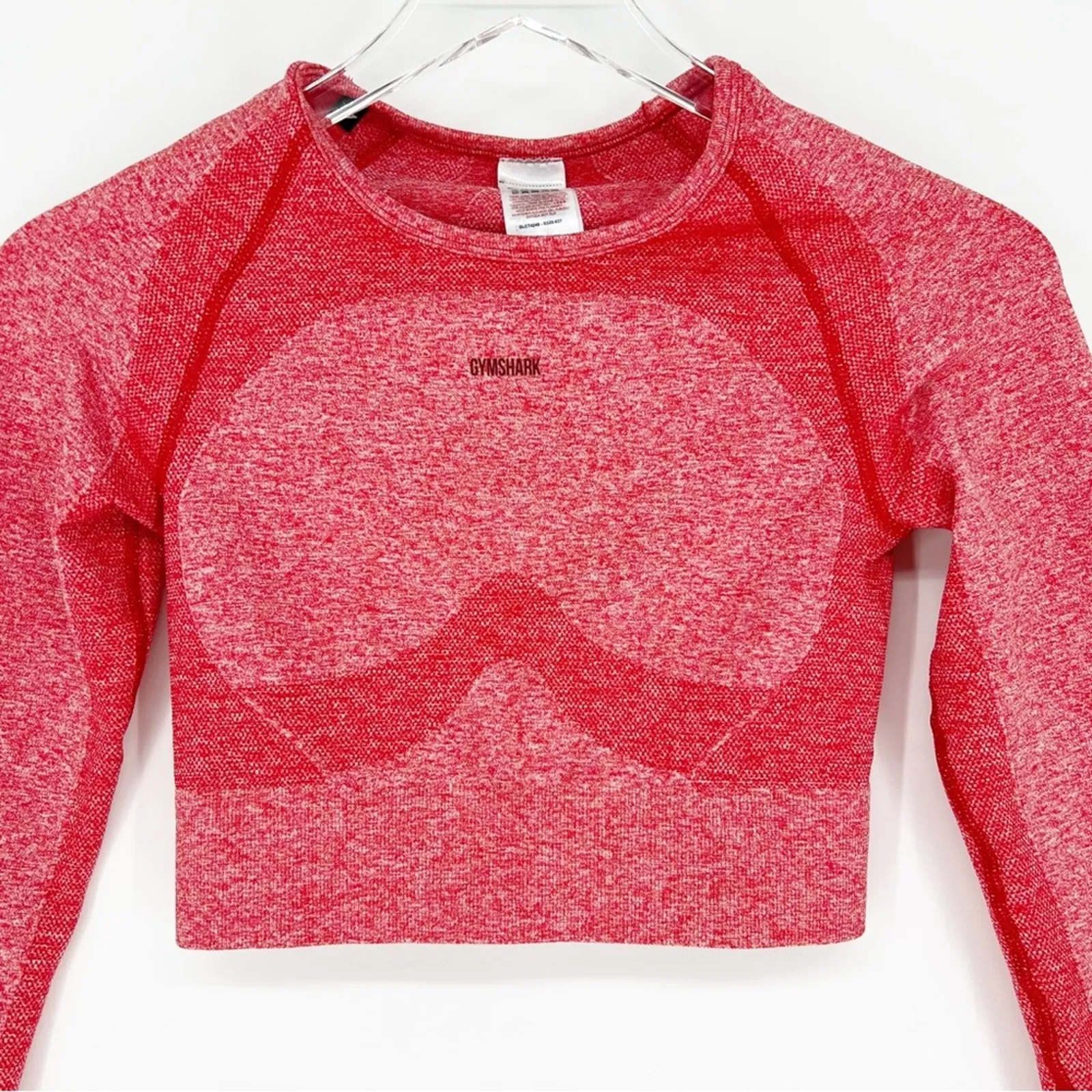 Gymshark Flex Long Sleeve‎ Crop Top M Red Marled - Image 5