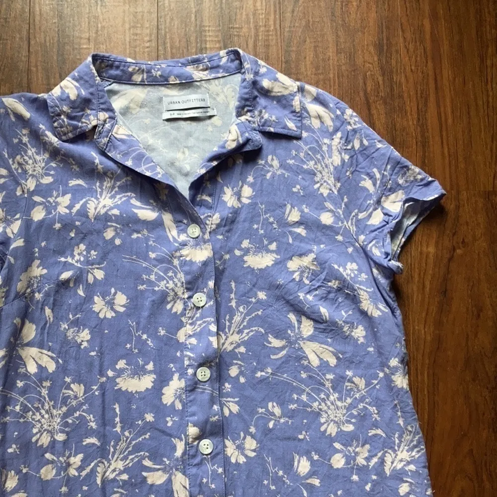Urban outfitters shirt dress shift dress blue wildflower pattern size small‎ - Image 3