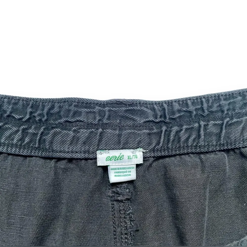 Linen Blend Utility Cutoff Shorts - Image 2