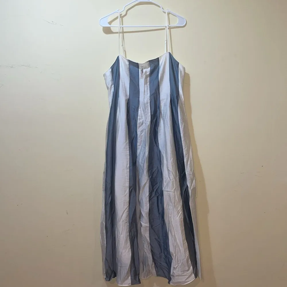 Womens New Madewell Petite Pleated Midi Dress in Stripe - Image 6