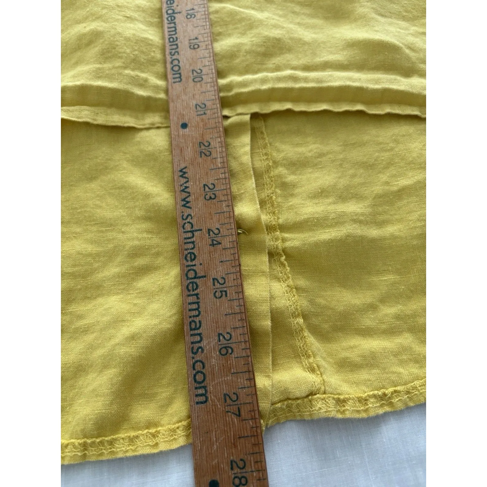 TERZO MILLENNIO Linen Top Button Back M Yellow Lagenlook Beach Lightweight Italy Size M - Image 8