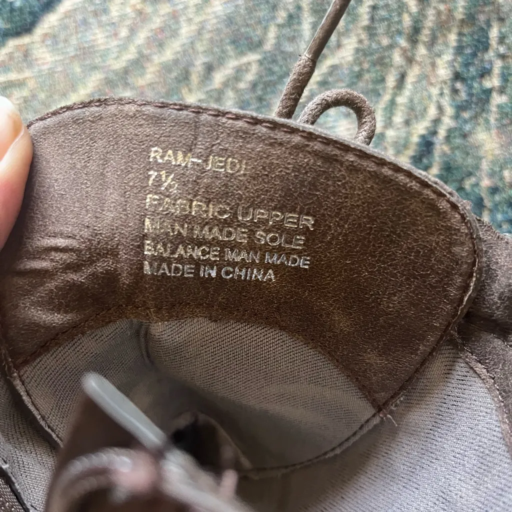 Rampage Ram‑Jedi Zipper Lace‑Up Western Booties Sz 7.5 Brown Faux Leather Casual - Image 10