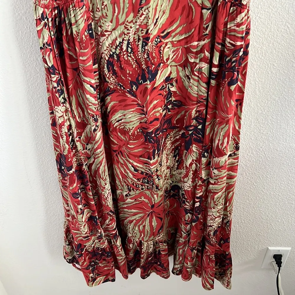 Christopher & Banks Floral Soft Stretchy Dress Smocked Sides Aloha Paradise L - Image 8