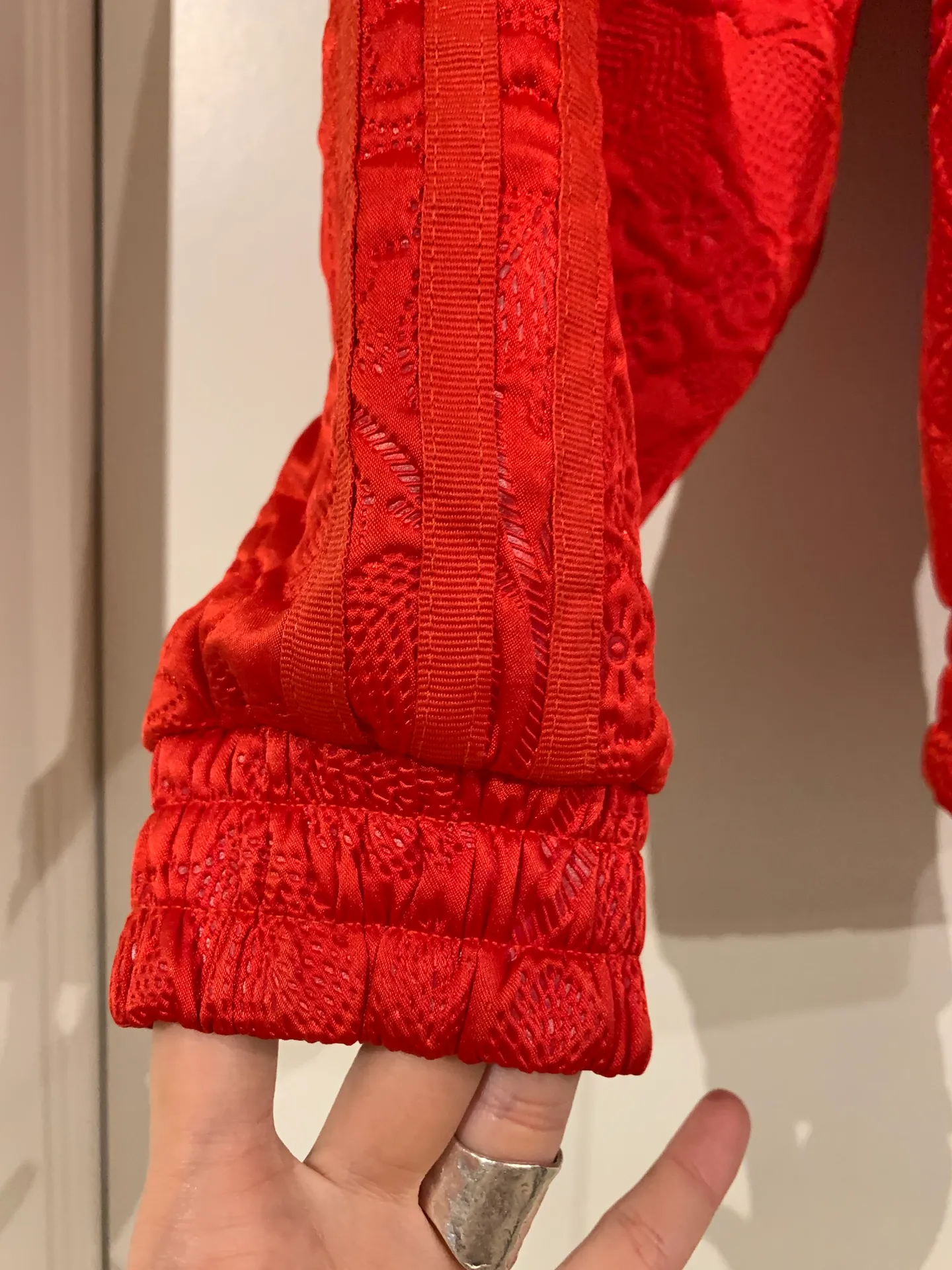 Adidas red floral  jacket - Image 4