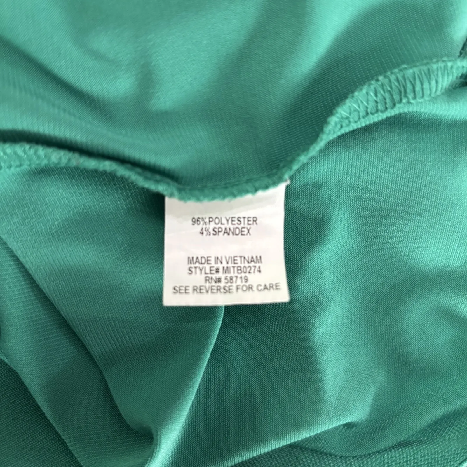 NY Collection Top XL Green Stretch Knit Button Up Dolman 3/4 Sleeve Tie Front - Image 10