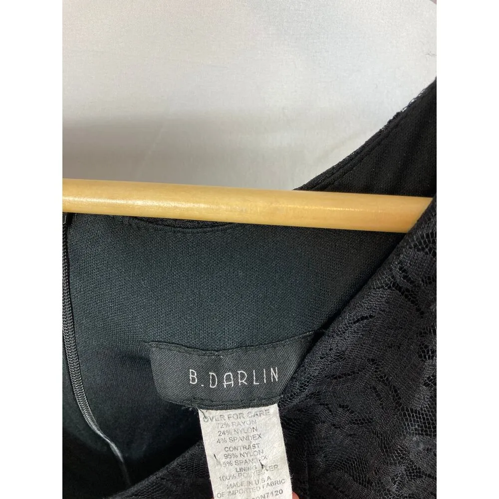 B Darlin Lace Top Short Sleeve V Neck Dress 9/10 - Image 2