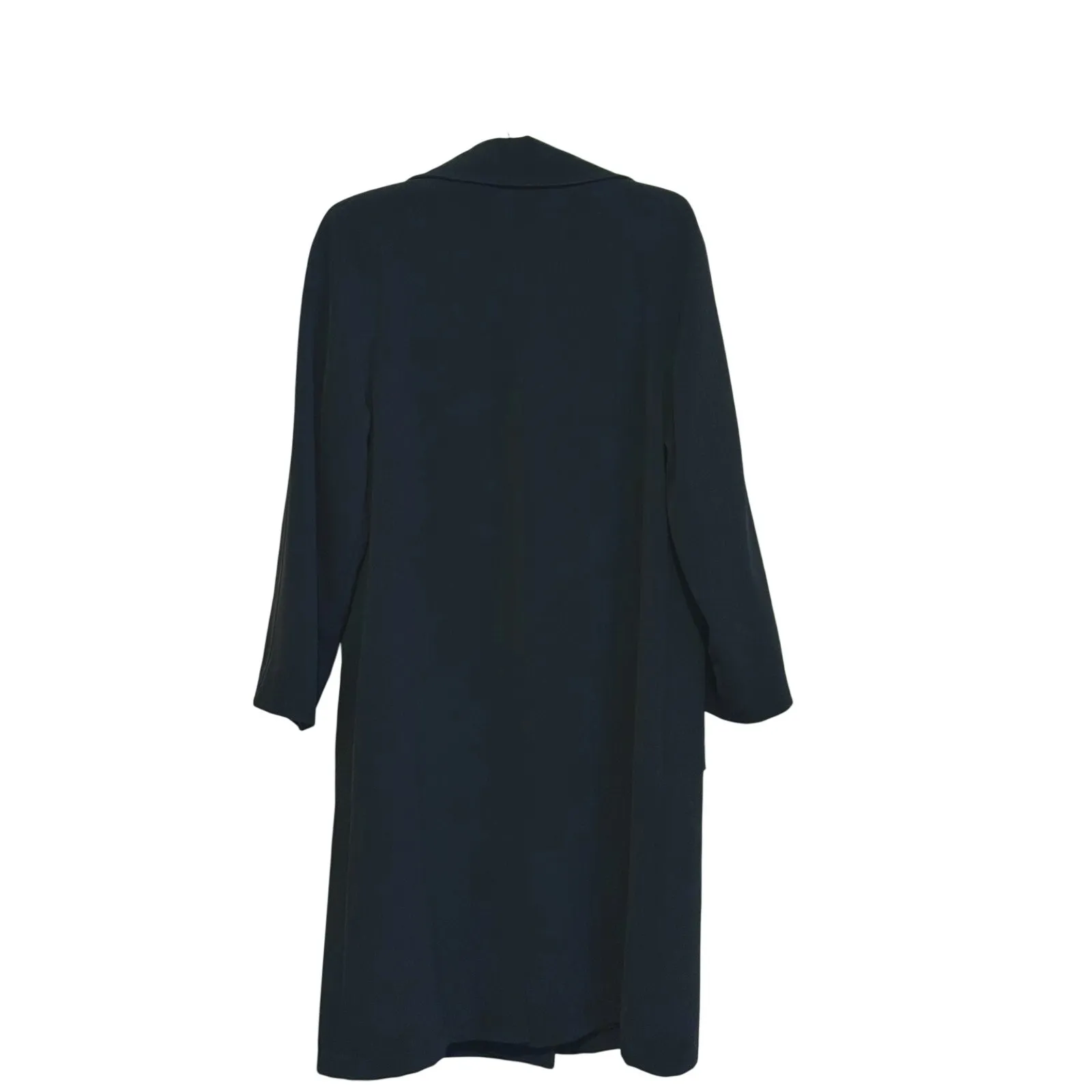 Hilary Radley Minimalist Wool Heavyweight Overcoat 4 Black Old Money Classic - Image 3