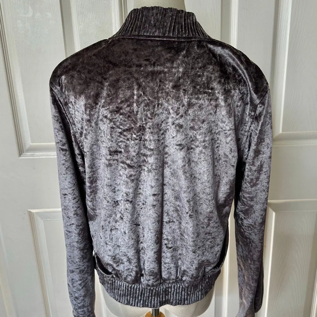 ThePerfext “Ashley” Crushed Velvet Bomber Jacket - Image 6