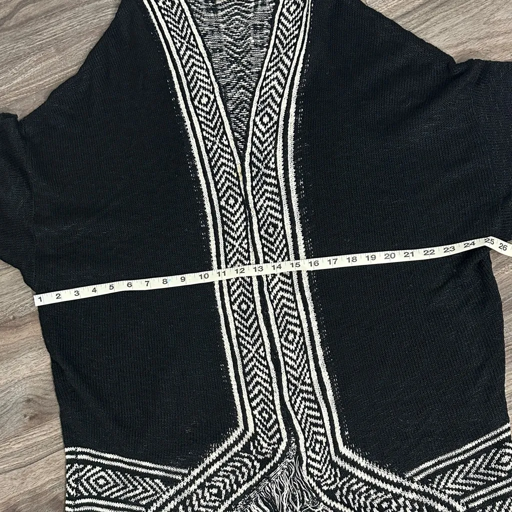 Ellison Black and White Fringe Cardigan - Image 8