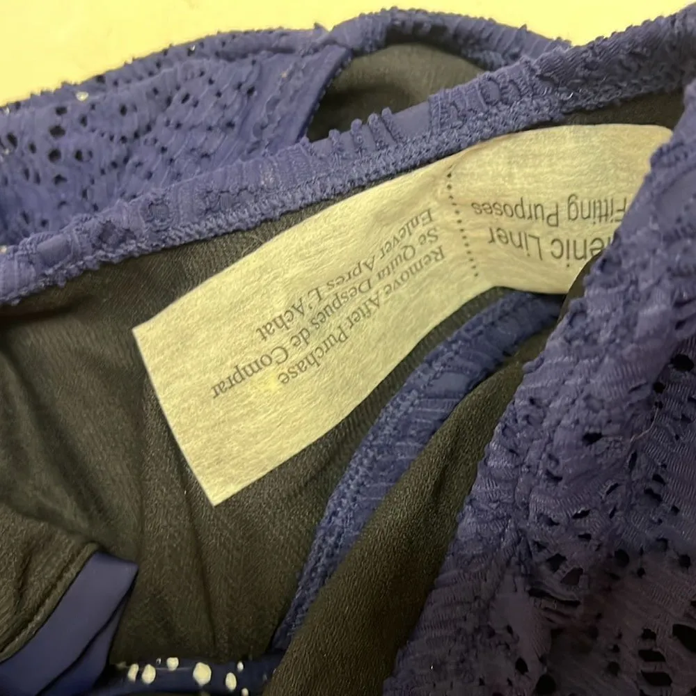 Aqua Green Black New Crochet High Neck Swimsuit One-piece Bathing Suit D22 - Image 5