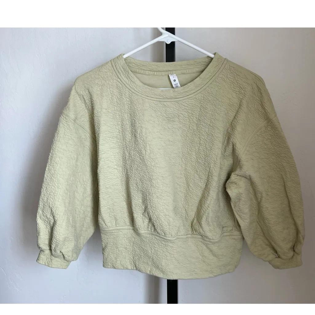 Lululemon  Textured Crewneck Pullover Sweater Dew Green Size 4 Lounge Comfy - Image 2