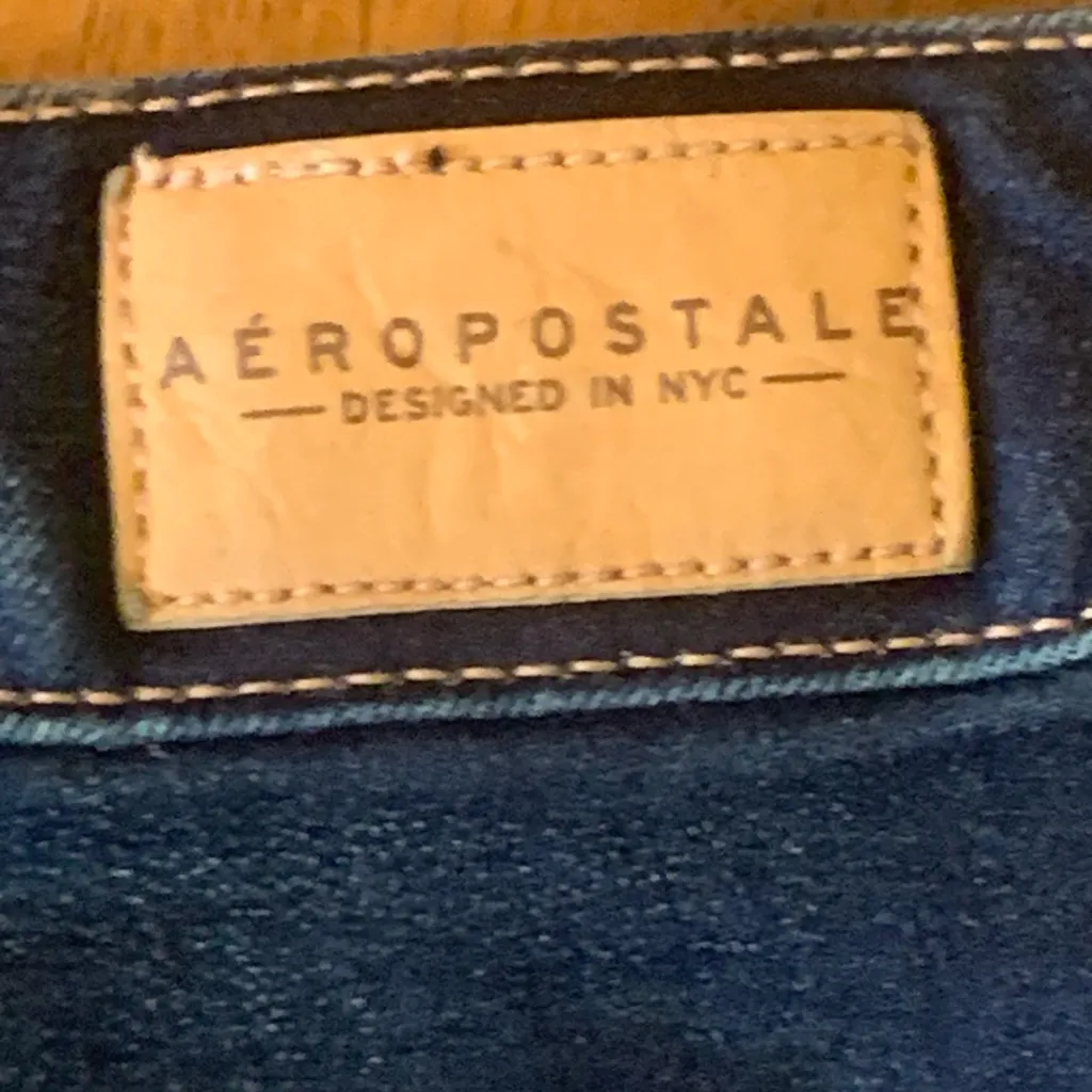 Aeropostale Jean Shorts 8 MIDI Indigo Blue Denim Cuffed Pockets - Image 6