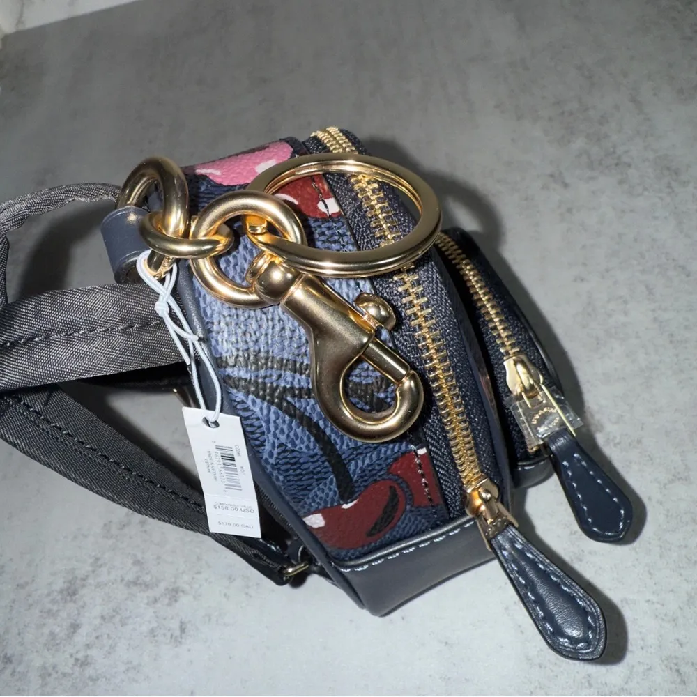 Coach Court Backpack Bag Charm In Signature Canvas With Cherry Print - Image 9