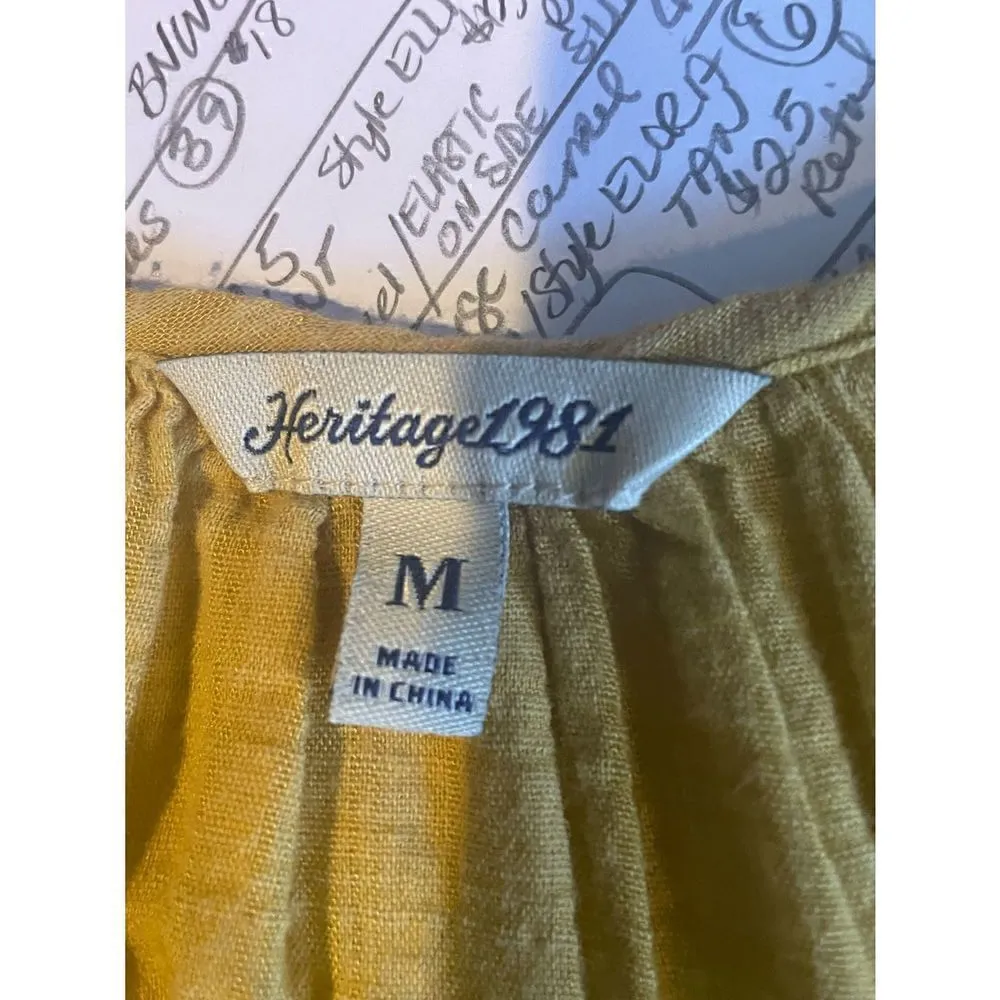 Heritage 1981 Baby Doll Dress M Gold Size M - Image 4
