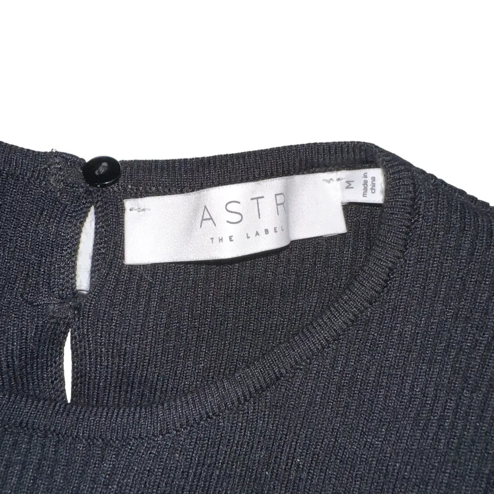 ASTR The Label Felice Long Sleeve Back Cut Out Sweater Black Bodysuit MEDIUM - Image 5