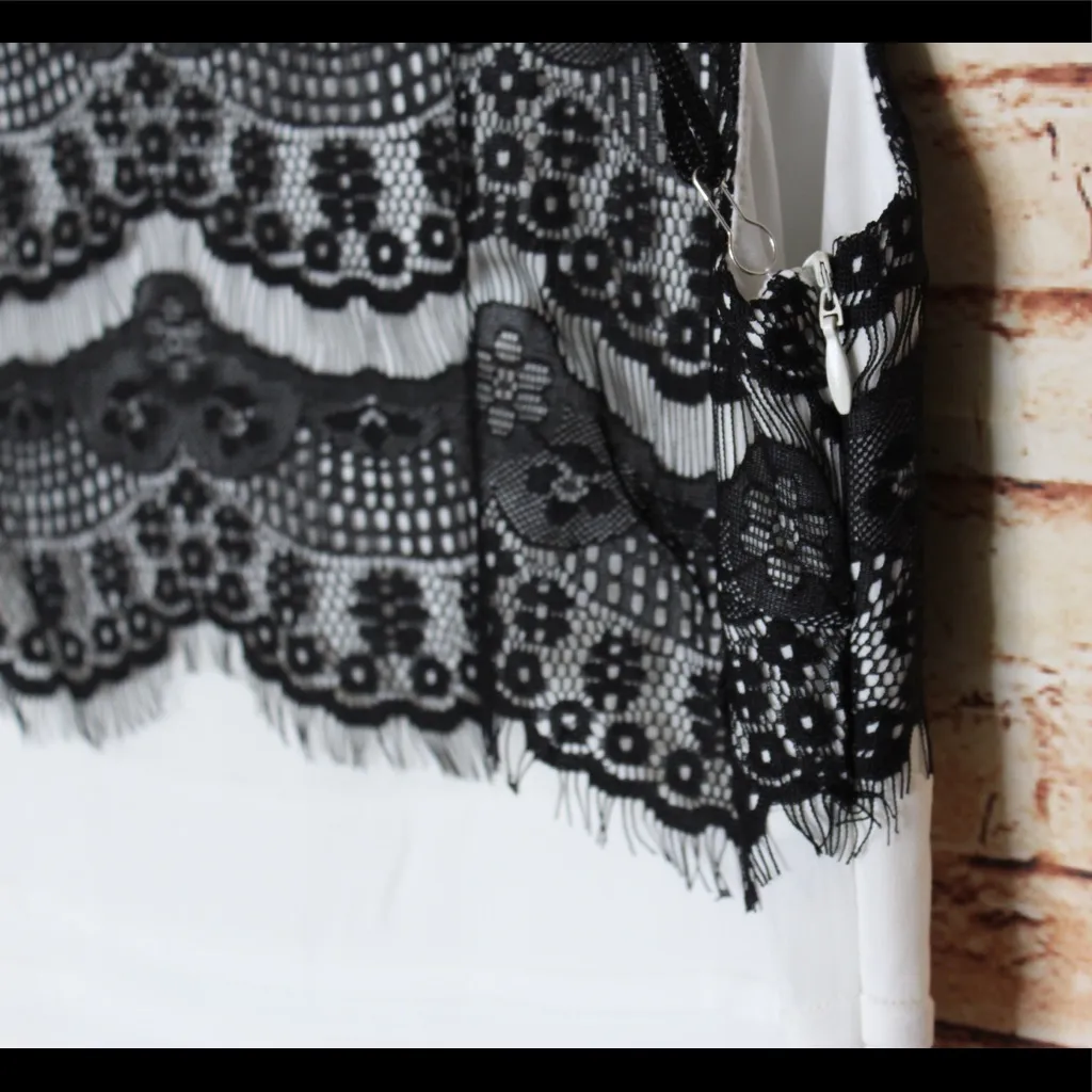 Felicity & Coco | White Black Lace Bodycon Dress - Image 4