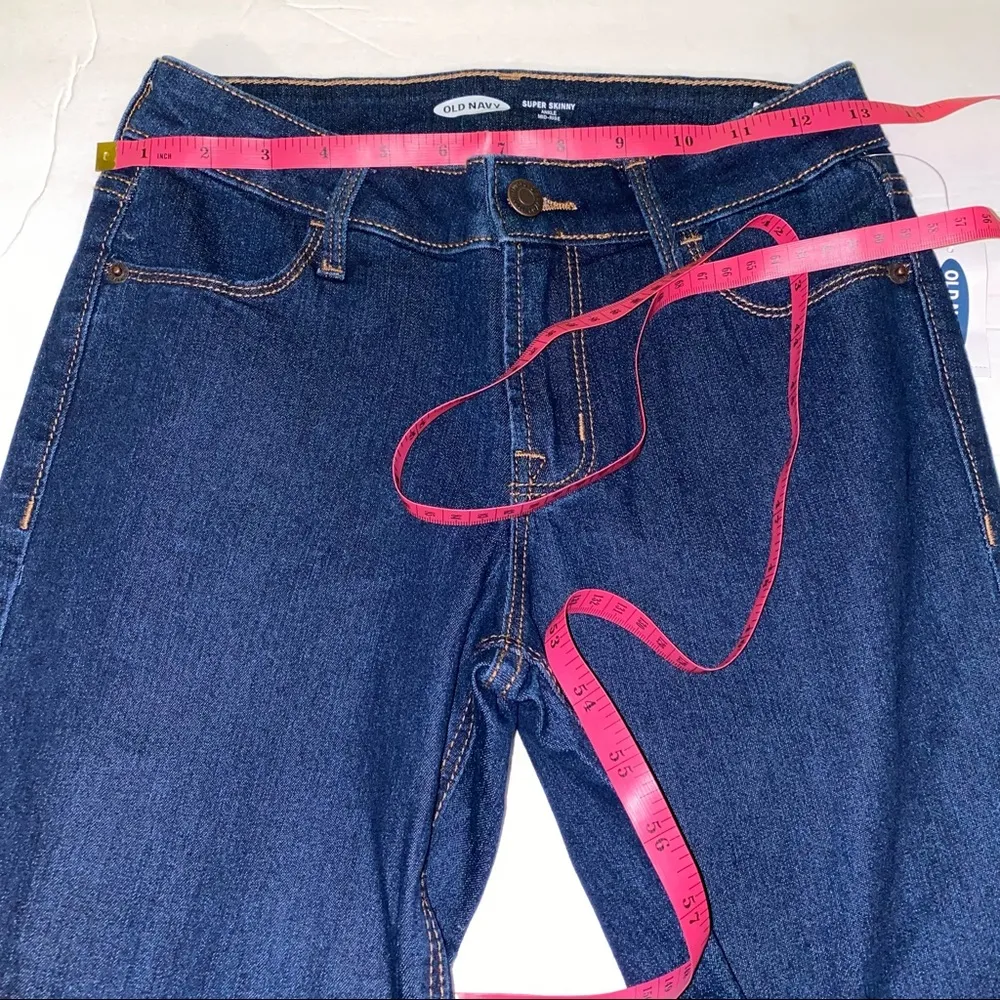 Old Navy Super Skinny Ankle Mid Rise Jeans Dark blue denim, new with tag size 0 - Image 5