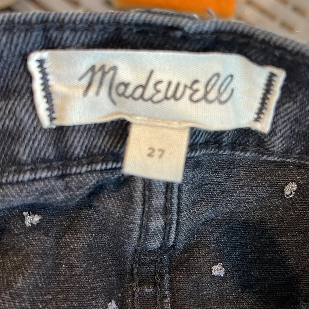 Madewell black denim bedazzled skirt. - Image 6