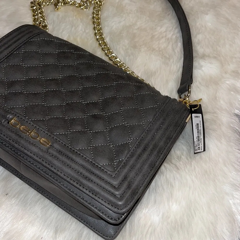 BEBE Grey  Chain Shoulder bag - Image 3