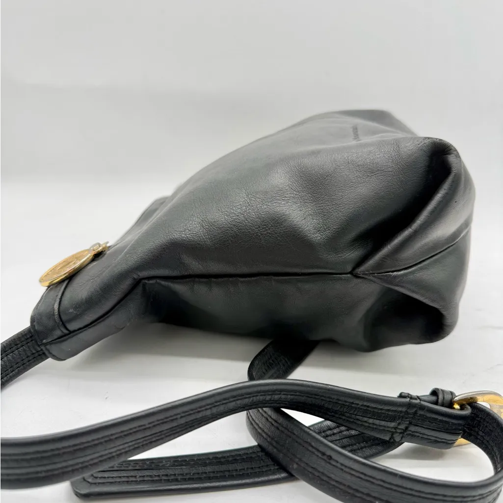Stone Mountain Black Leather Crossbody Shoulder Bag Vintage Minimal - Image 5
