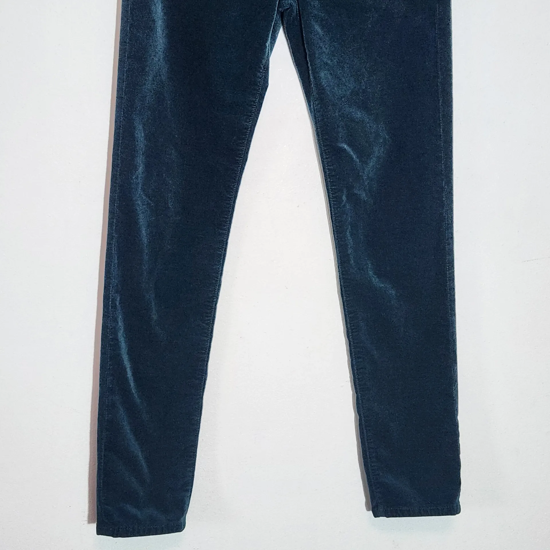 Anthropologie Teal Velvet Skinny Ankle Pants Size 25 High-Rise Stevie Ankle - Image 5