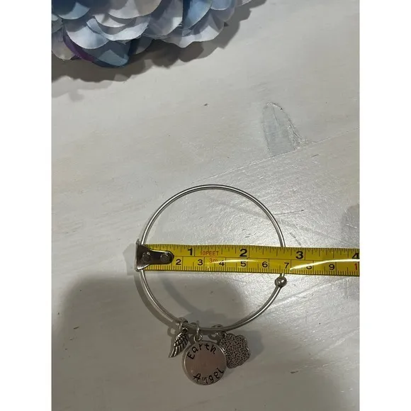 Charm Bracelet Paw‎ Print Tree of Life Wing Silver Tone Bangle Bracelet - Image 8