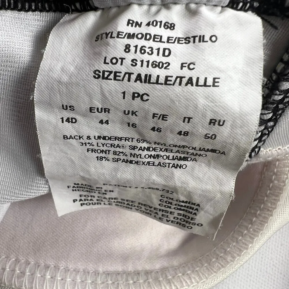 Miraclesuit One Piece Swim Suit Sonatina Go Boldly Black White Ruched Size 14D - Image 11