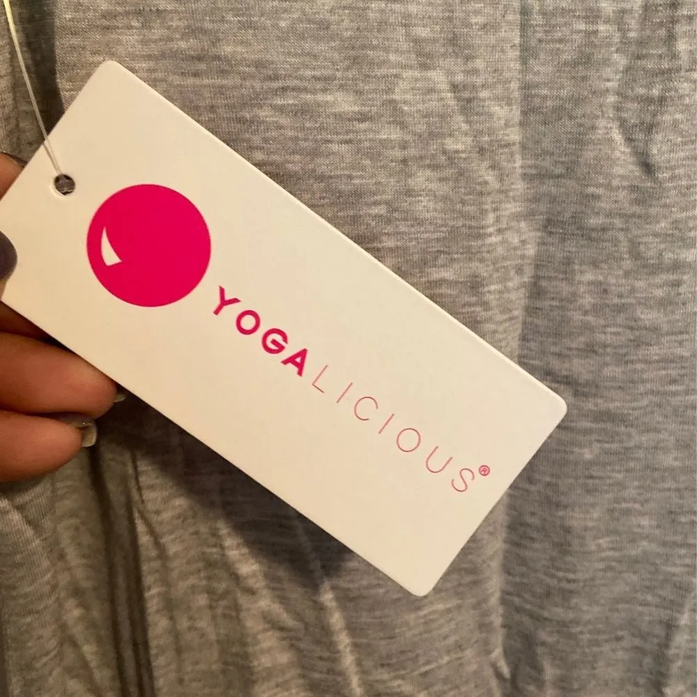 Yogalicious Grey Mesh Accent Workout Tank Top - Image 4