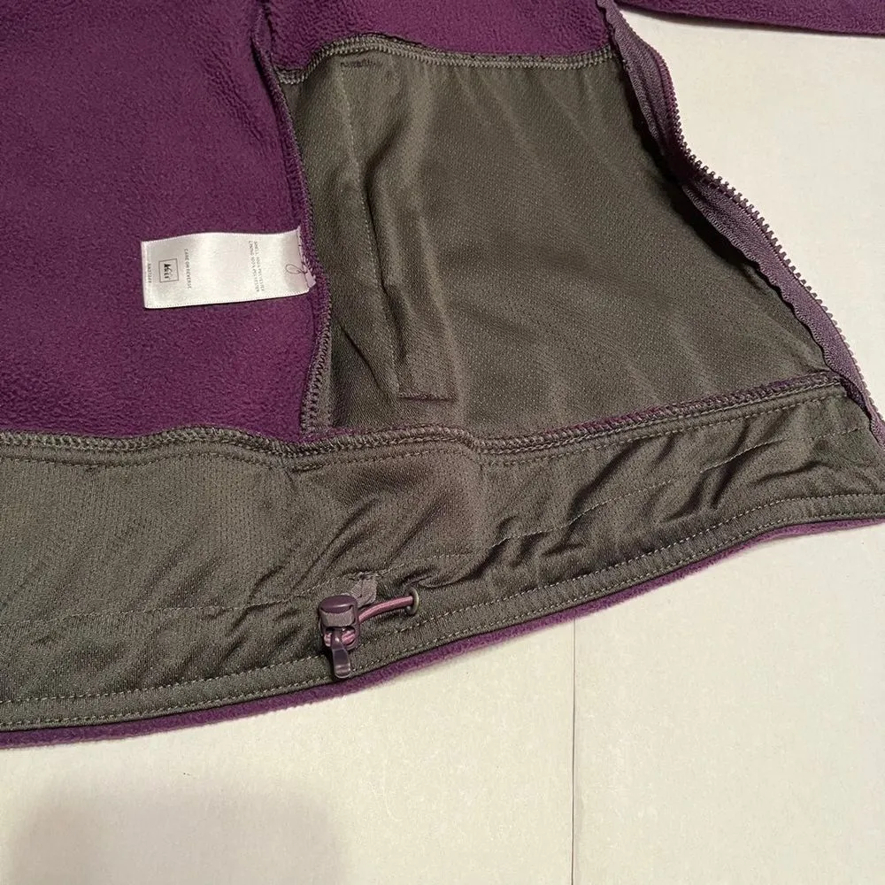 REI Womens Purple Full Zip Fleece Jacket‎ Size Small Outdoor Hiking Layer - Image 7