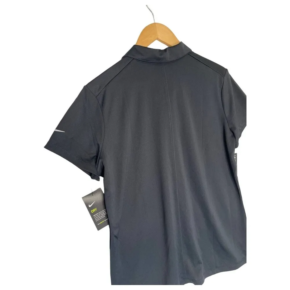 New Nike Golf Womens XL NBA Polo Shirt Dry Fit Short Sleeve Pullover Black - Image 14