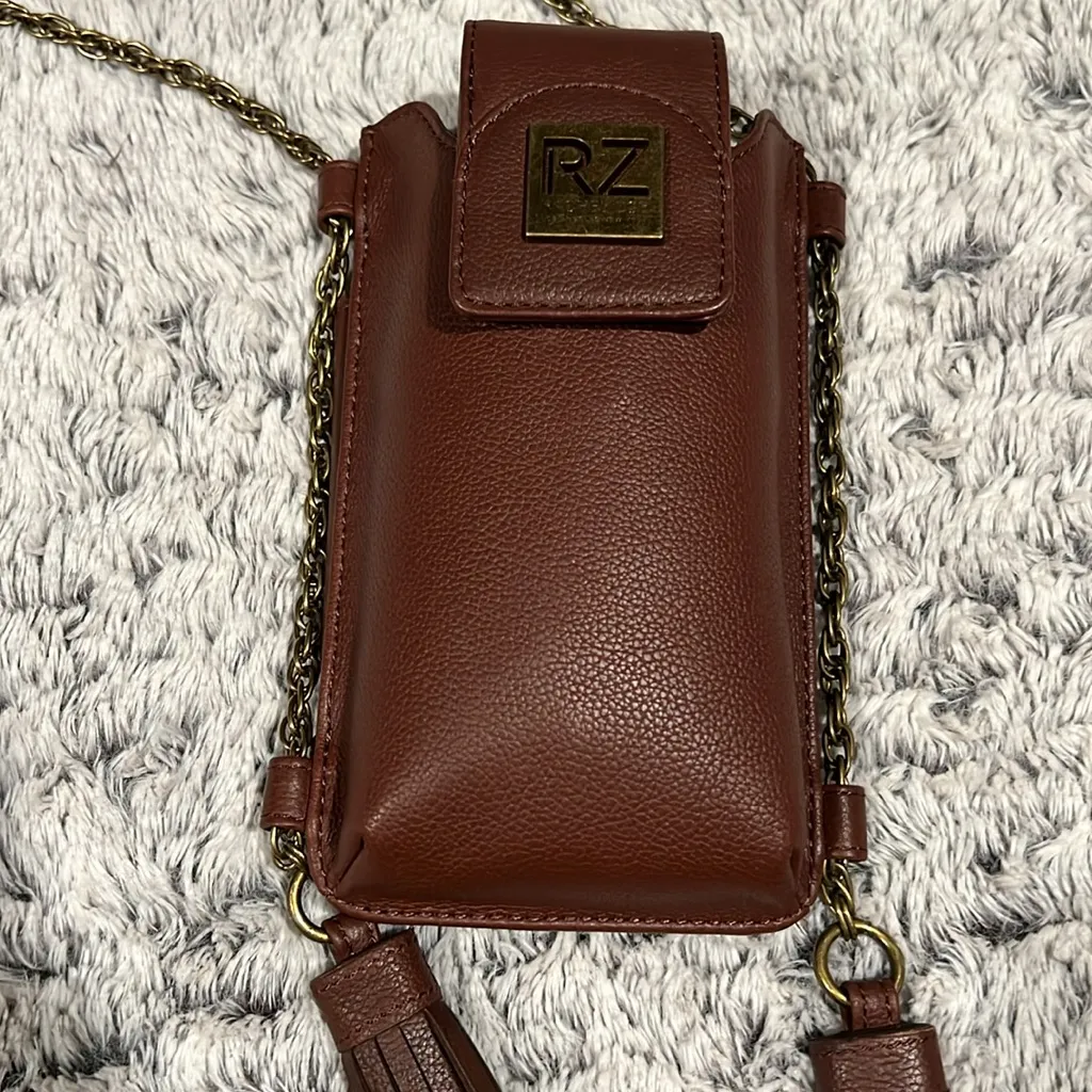 Rachel Zoe vintage leather phone crossbody bag with tassels & mini wallet NWT - Image 12